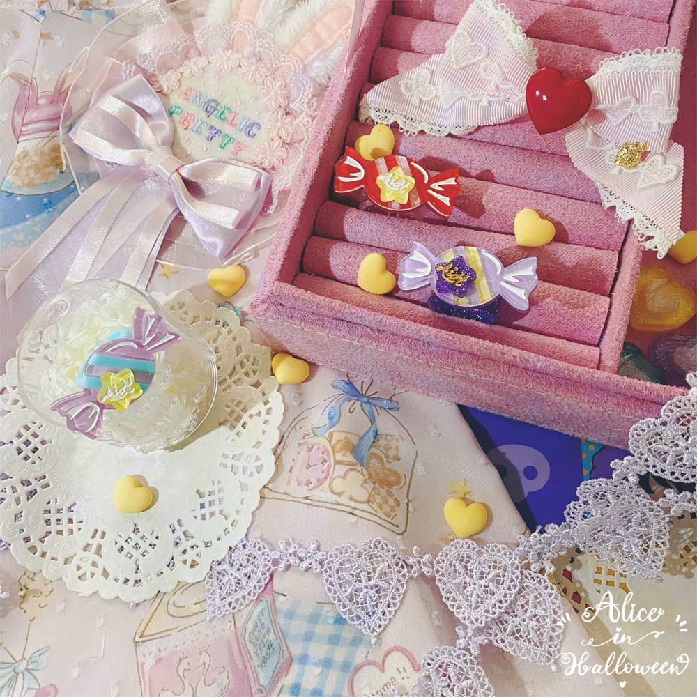 Halloween Alice - Rainbow Candy - Sweet Lolita Ring Hairclip