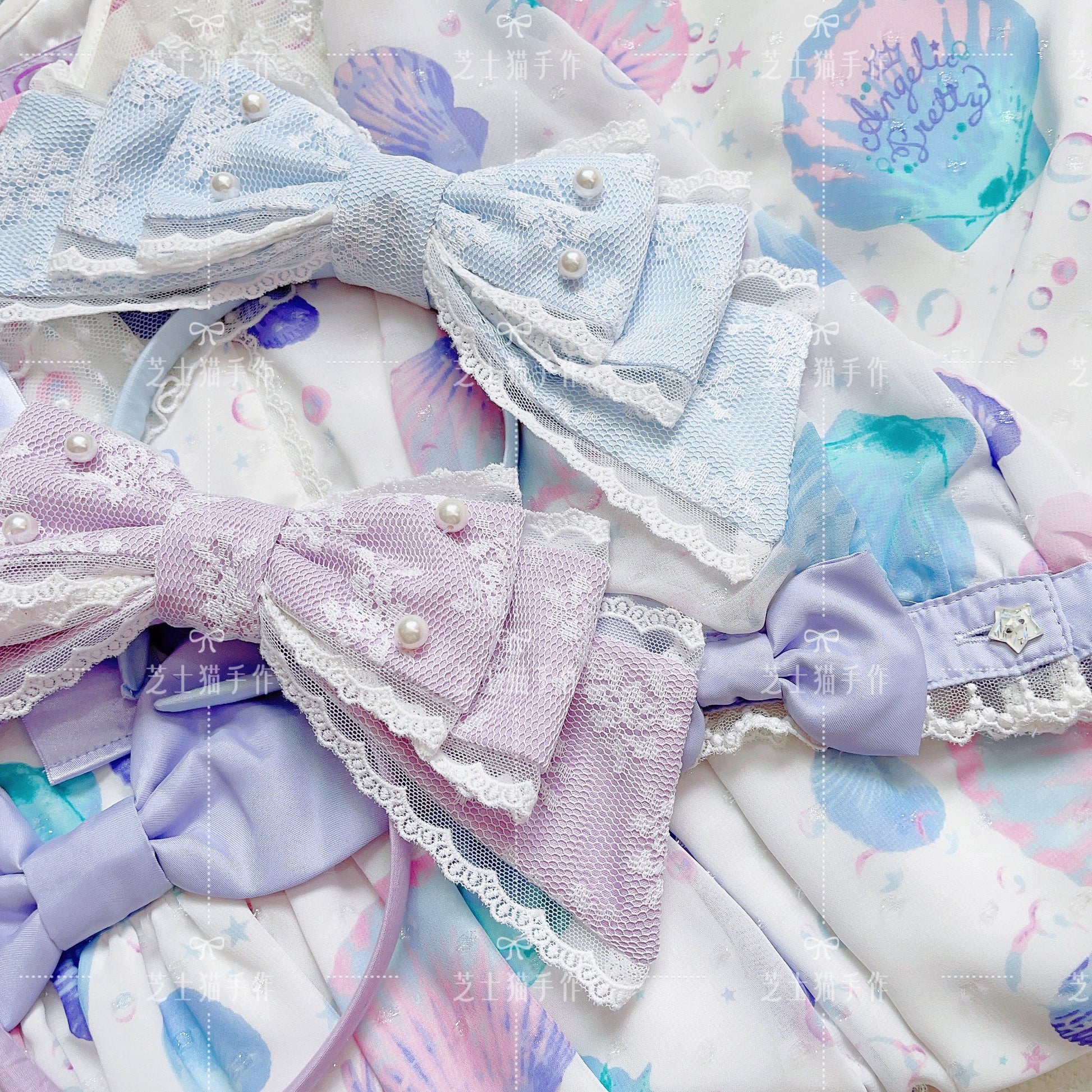 Cheese Cat - Sweet Lolita KC Lace Butterfly Lolita KC with Pearl