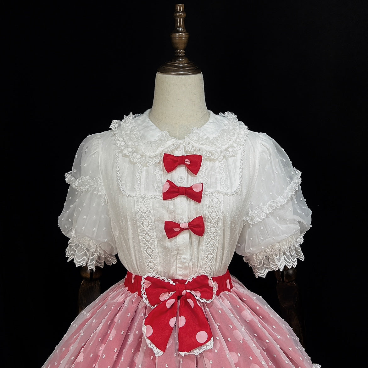 DMFS Lolita - Lollipop - Sweet Lolita Shirt with Double-Layered Puff Sleeves
