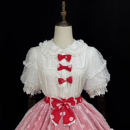 DMFS Lolita - Lollipop - Sweet Lolita Shirt with Double-Layered Puff Sleeves