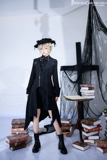 Princess Chronicles - Wind - Ouji Lolita Black Long Vest