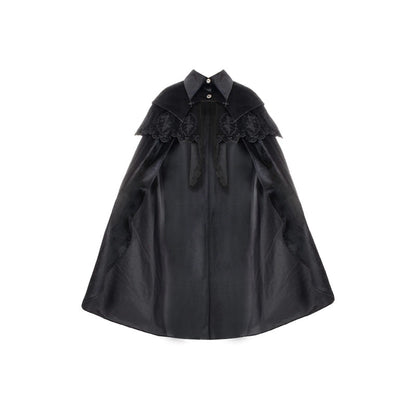 With Puji - Pilgrim - Black Gothic Lolita Cape, Detachable 2-Piece