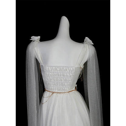 Cornfield Lolita - Divine - Elegant Greek Mythology Style Lolita JSK Irregular Hem White JSK Dress