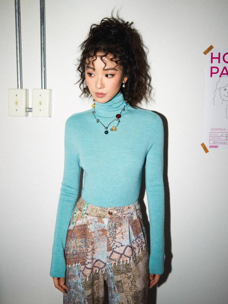 Turtleneck wool knit【s0000010369】