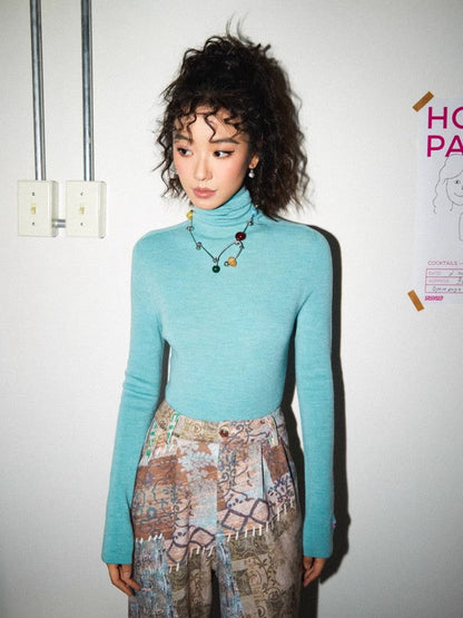 Turtleneck wool knit【s0000010369】