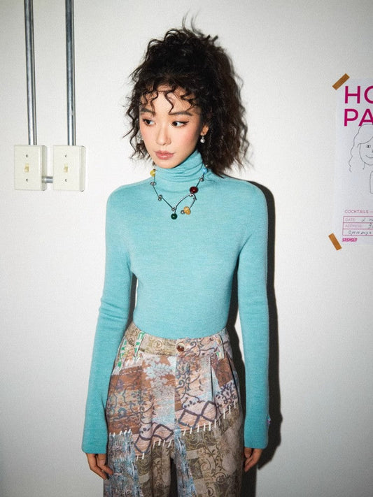 Turtleneck wool knit【s0000010369】