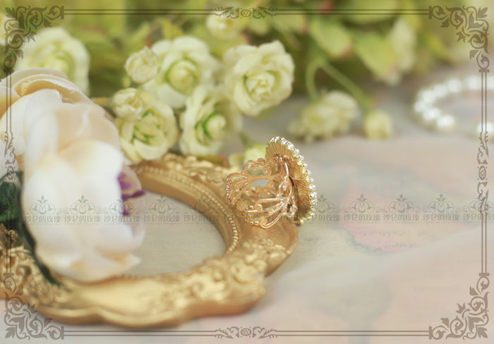 Rose of Sharon - Cameo Lolita Pearl Rings 4 Colors