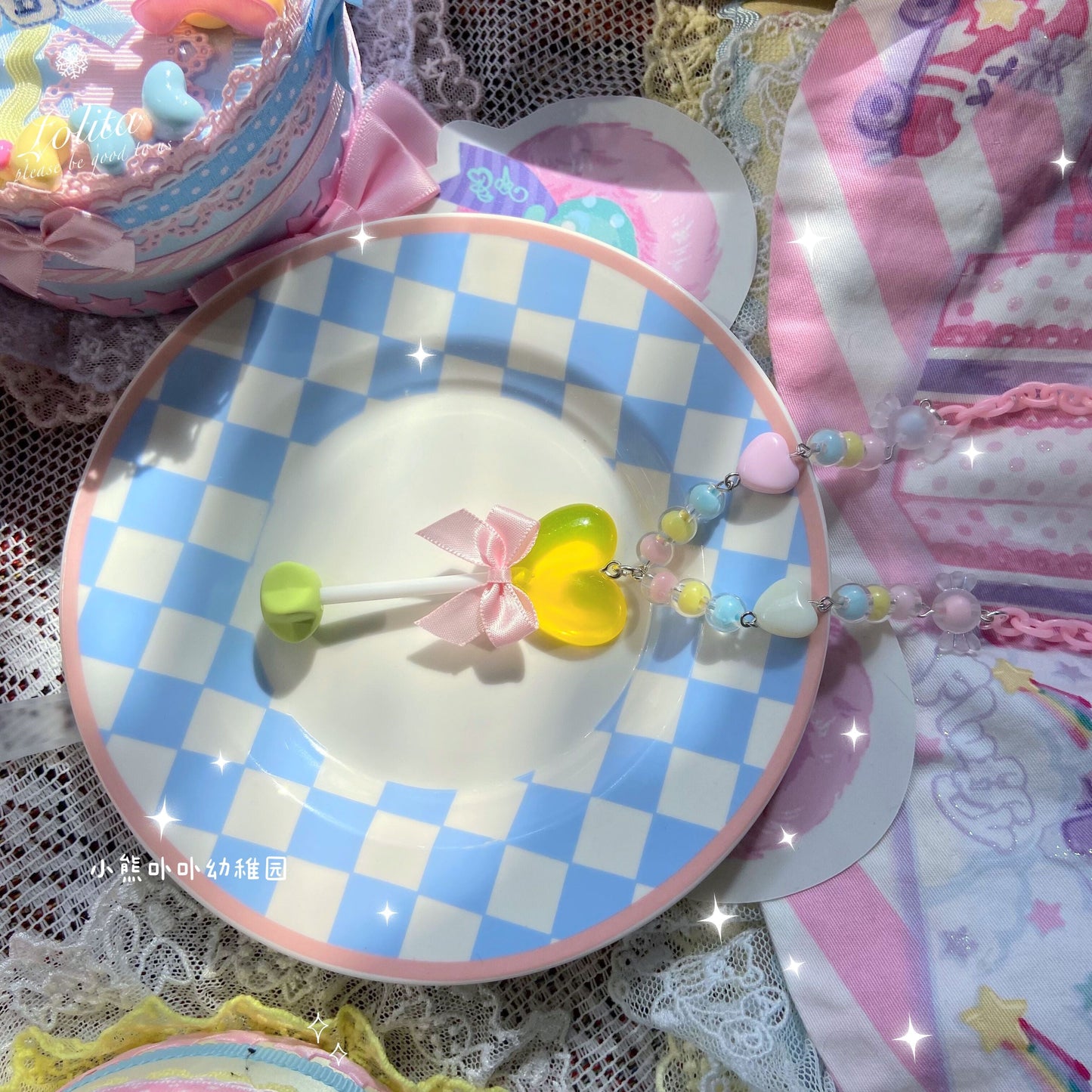 Bear Doll - Sweet Lolita  Bow Heart-Shaped Sweater Chain