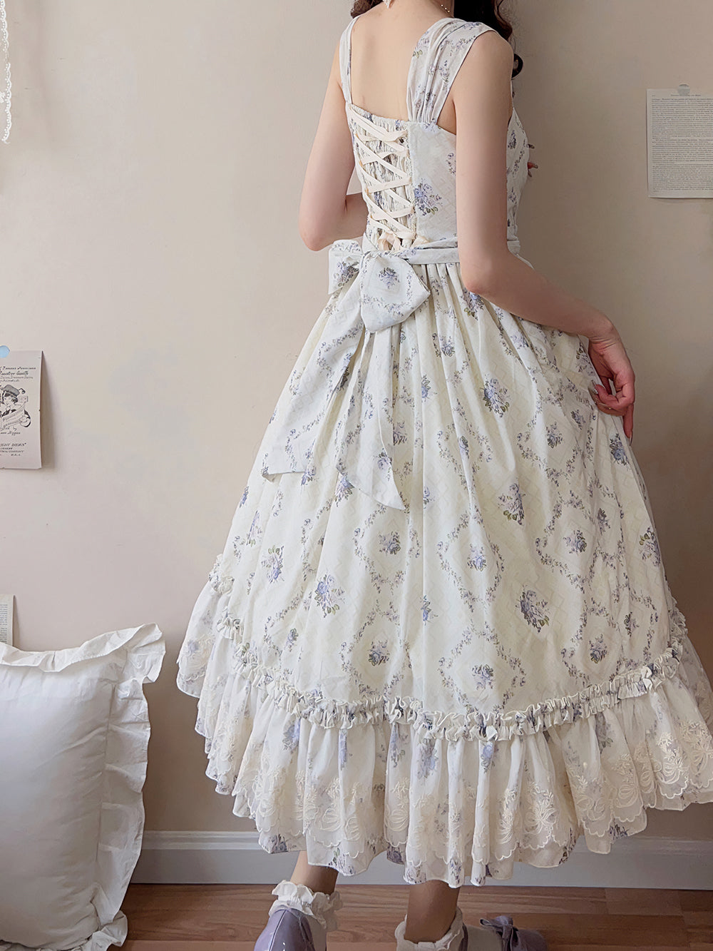 Miss Point - Customized Wood Rose 2.0 Elegant Vintage Jumper Dress