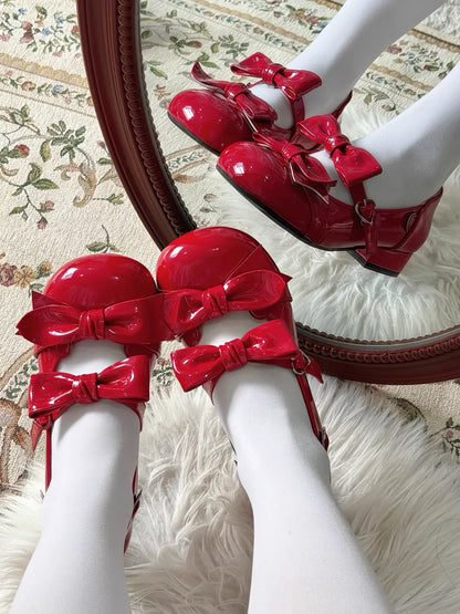 Beauty Bunny - Kawaii Lolita Shoes Low Heels Round Toe PU Shoes