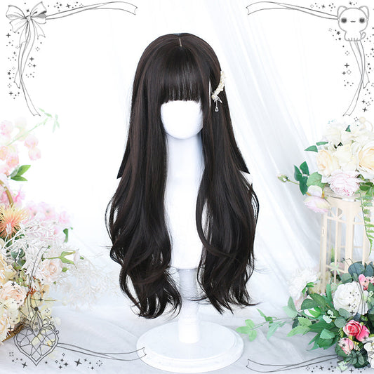 Dalao Home - Lolita Long Curly Natural Cold Brown Wig
