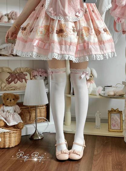 Roji Roji - Sweet Lolita Socks With Lace & Bow Details