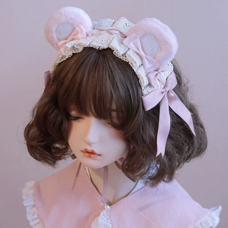 Besozealous - Handmade Lolita KC Animal Ear Coffee Hairband