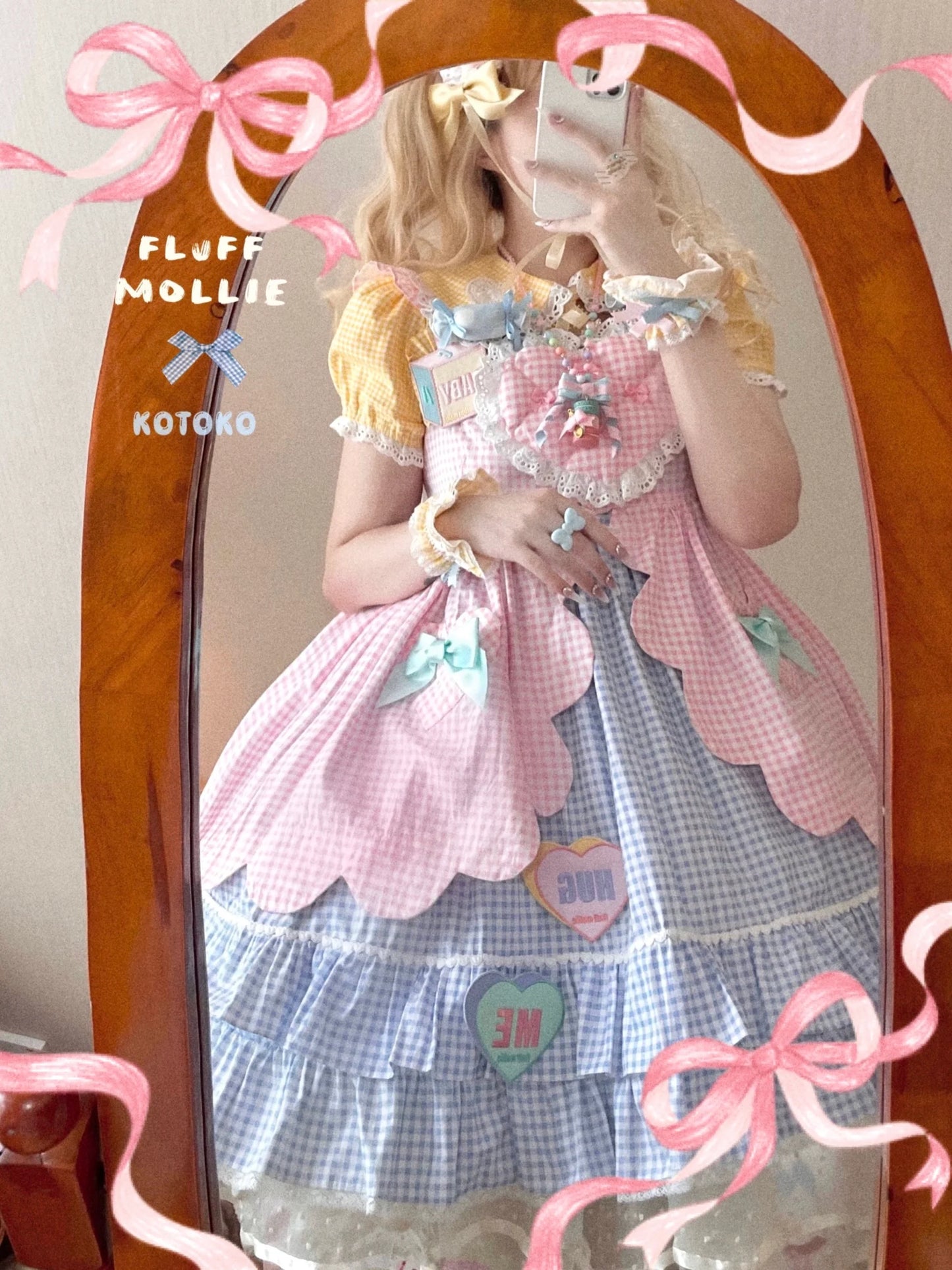 Fluff Mollie - Bean Breakfast - Sweet Lolita Overskirt Daily Daily Petaled Skirt