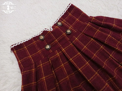 Miss Point - Rose - Elegant Lolita Fishbone Grid Skirt Customized