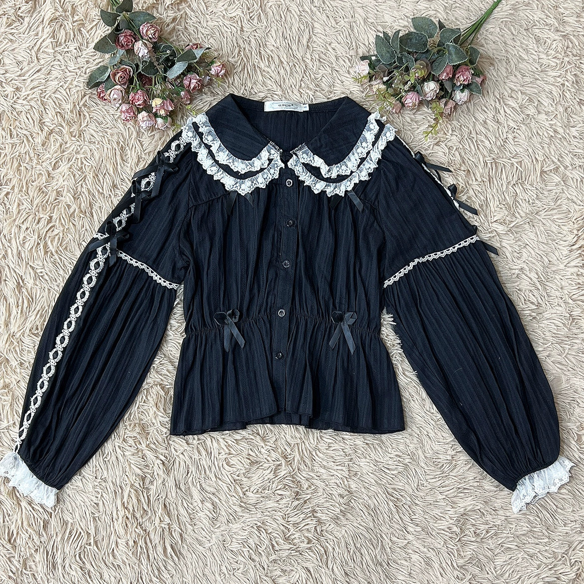 DMFS Lolita - Sweet Lolita Shirt Doll Collar Blouse High-waisted