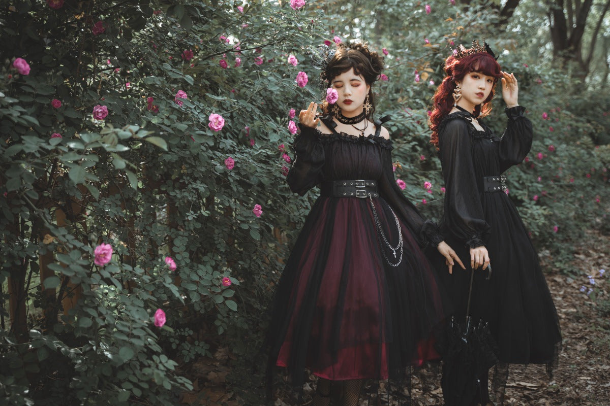 Cornfield Lolita - The Girl Assassin - Halloween Gothic Lolita Irregularly Hemline Dress