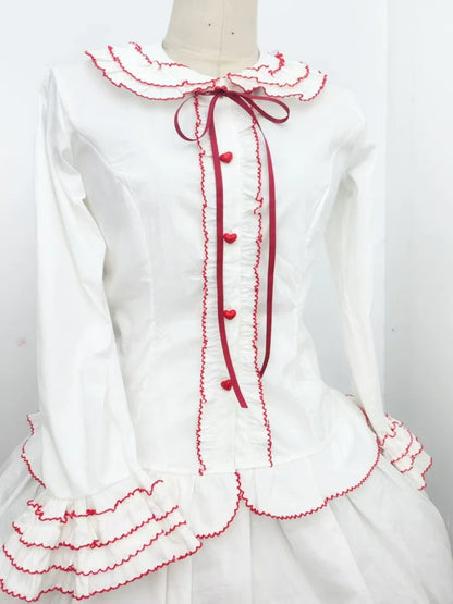 Sweet Angel - Cotton Sweet Lolita Shirt, Flared Cuffs