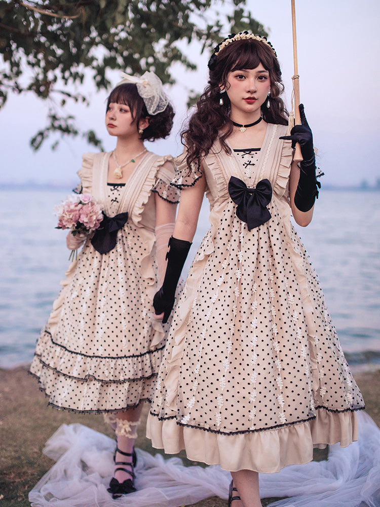 Cat-Romance - Coconut Milk Boo Boo - Elegant Lolita Polka Dot OP