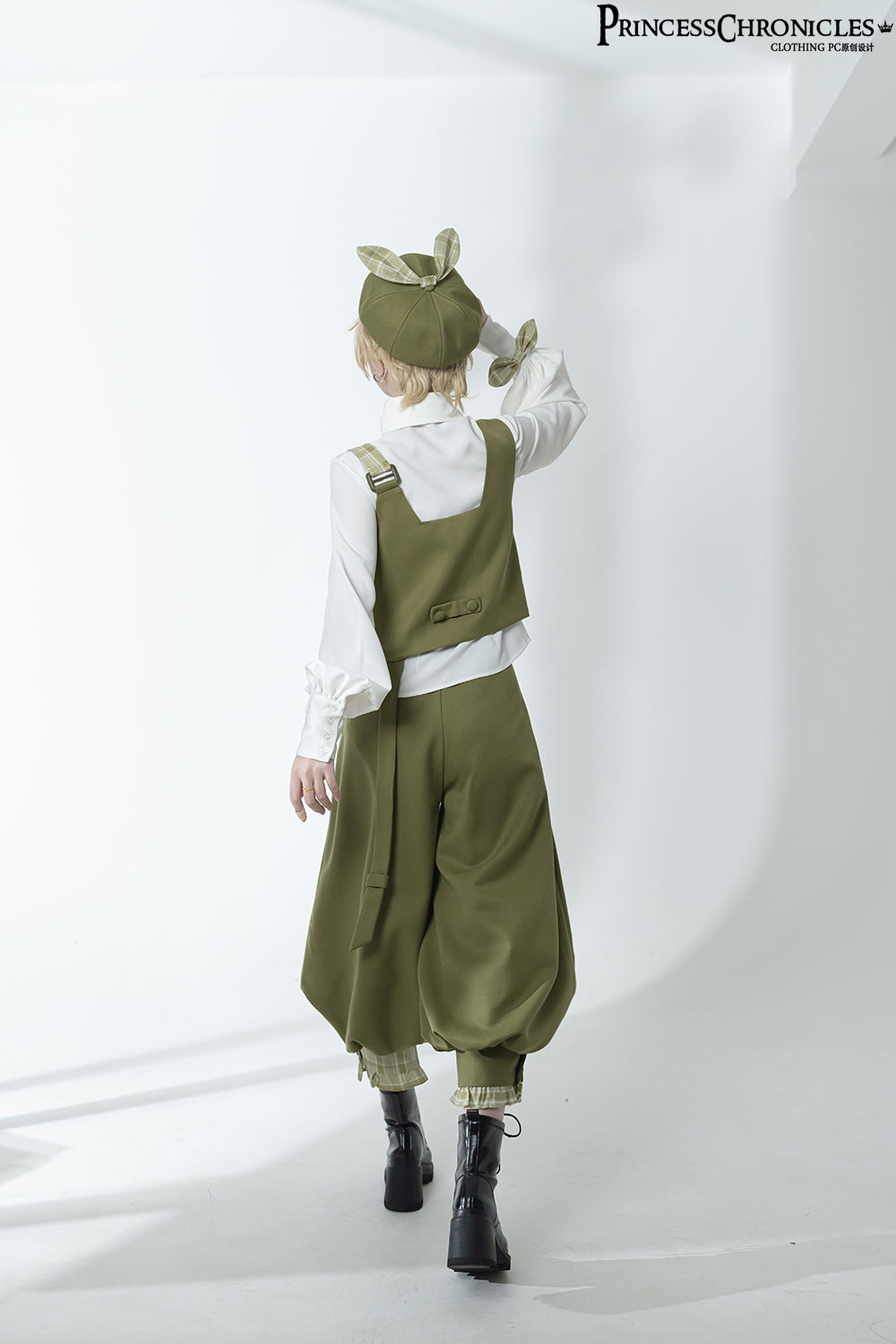 Princess Chronicles - Secret Morning Paper - Ouji Lolita Shirt, Matcha Green Capri Pants