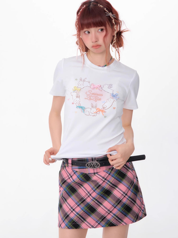 Round neck print short sleeve T-shirt【s0000007534】