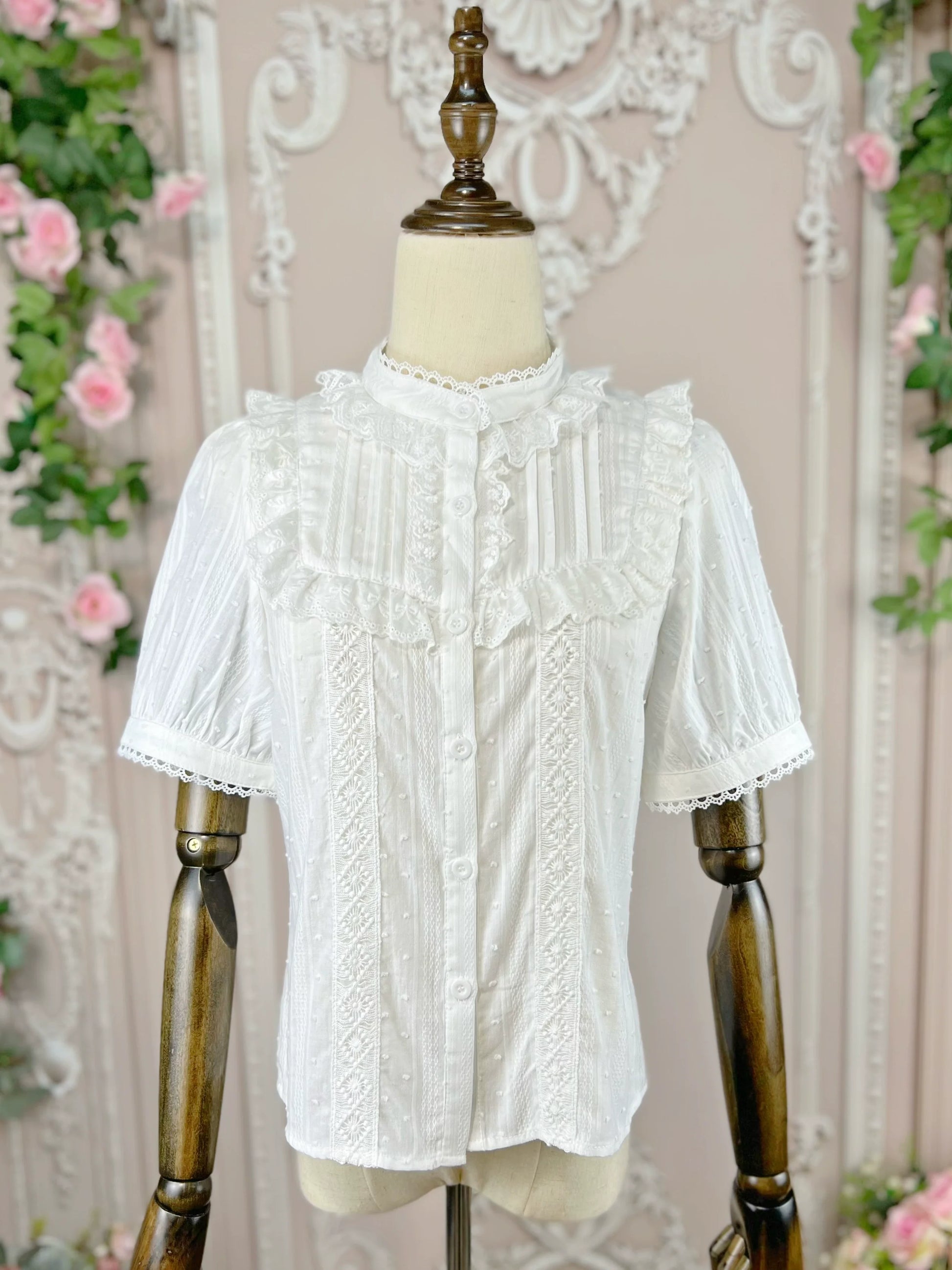 DMFS Lolita - Sweet Lolita Blouse Cotton Summer Short Sleeve Shirt