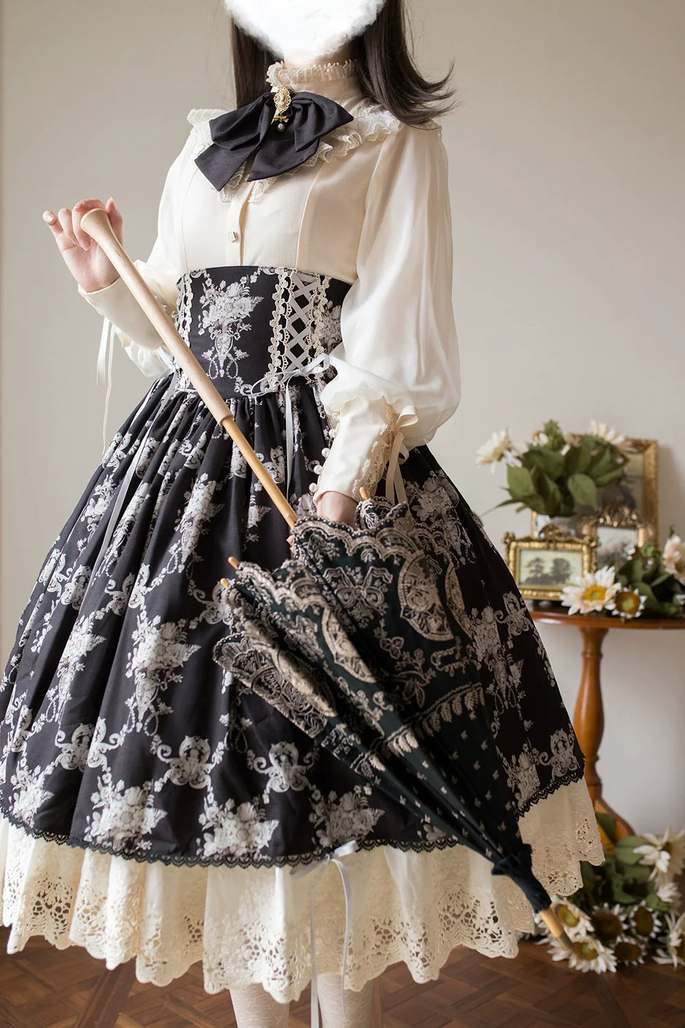 Miss Point - Customized Vintage Lolita Skirt Elegant Pullover Fishbone SK