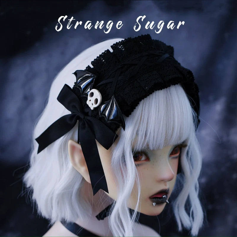 Strange Sugar - Gothic Hair Accessories Set Skulls Sharks Lolita Clips Headbands