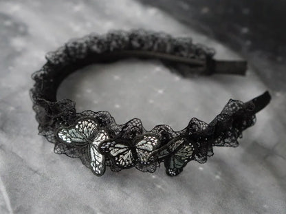 Strange Sugar - Gothic Lolita Black Headdress Butterfly KC Photography Props
