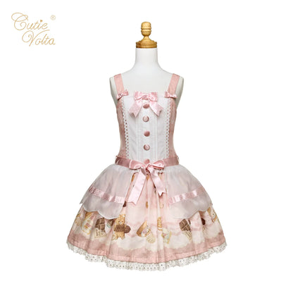 CutieVolta - Blissful Confectionery - Sweet Lolita OP Dress Bear Print JSK