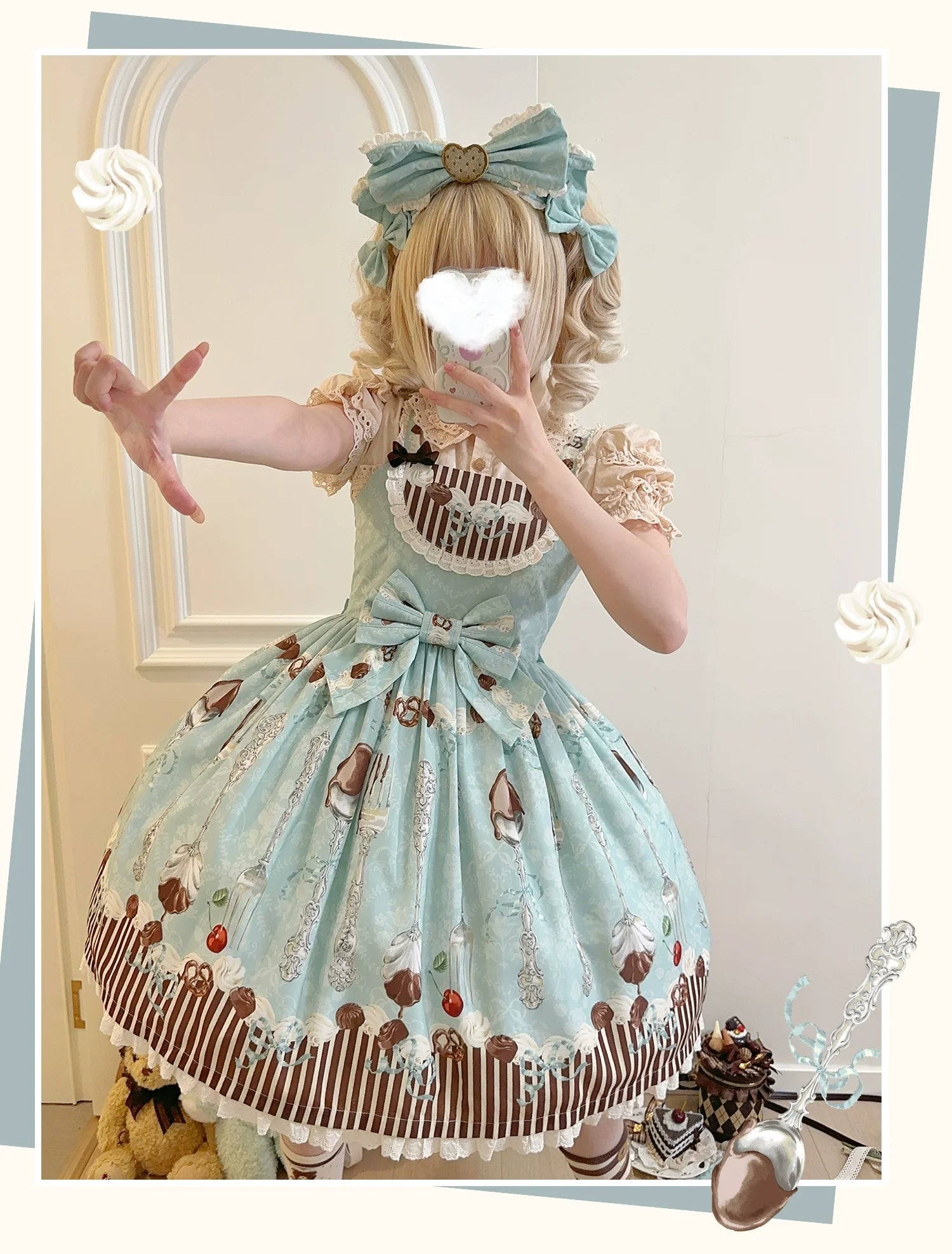 Sweet Dream Sheep - Sweet Dessert - Green Lolita Jumper Dress Lolita Headwear