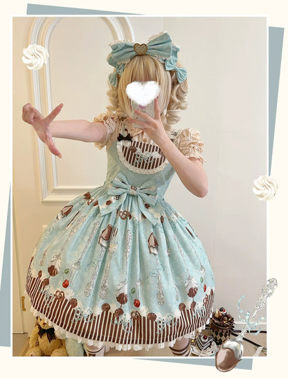 Sweet Dream Sheep - Sweet Dessert - Green Lolita Jumper Dress Lolita Headwear