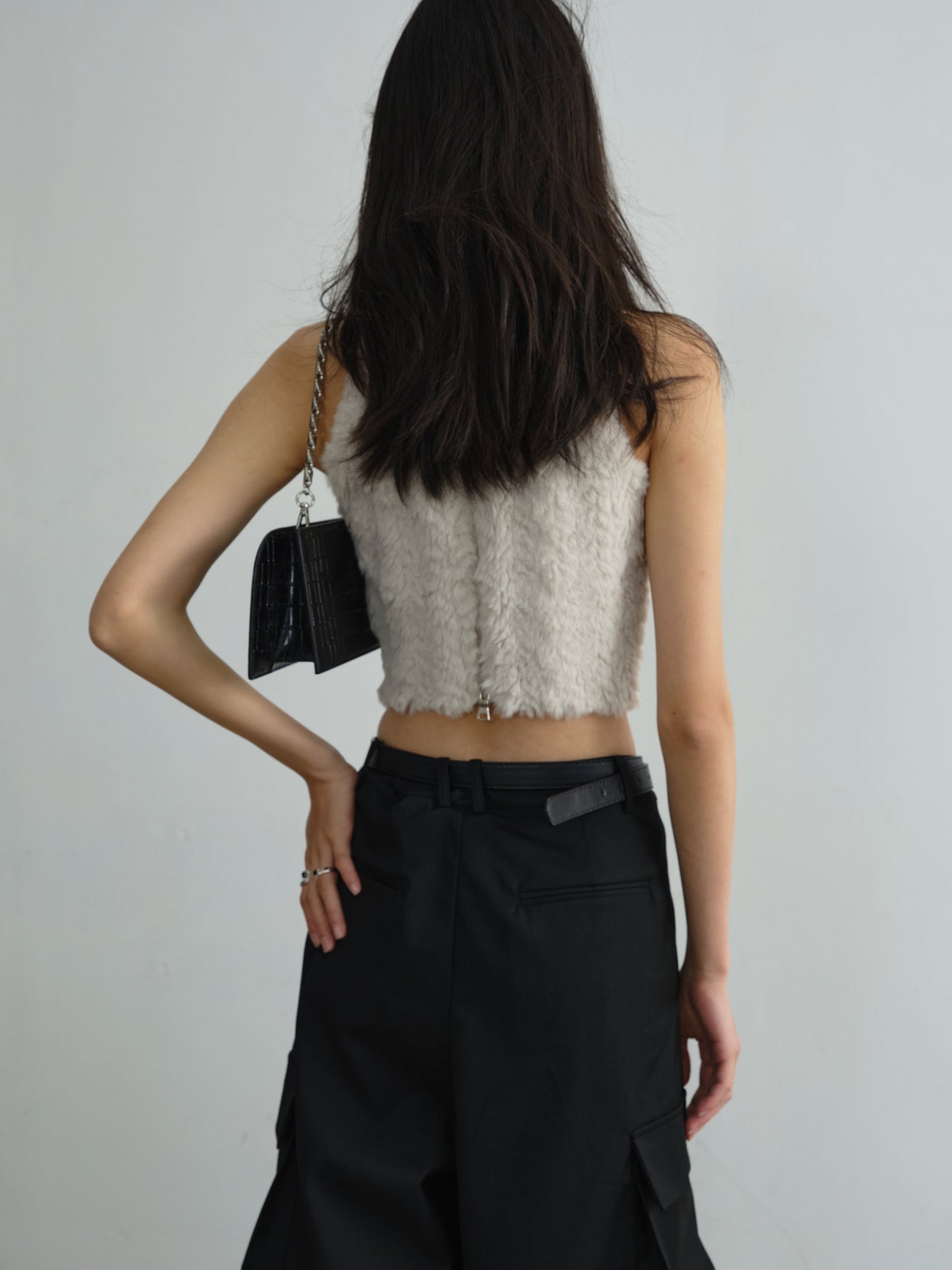 Fur Lace Tassel Sleeveless Top