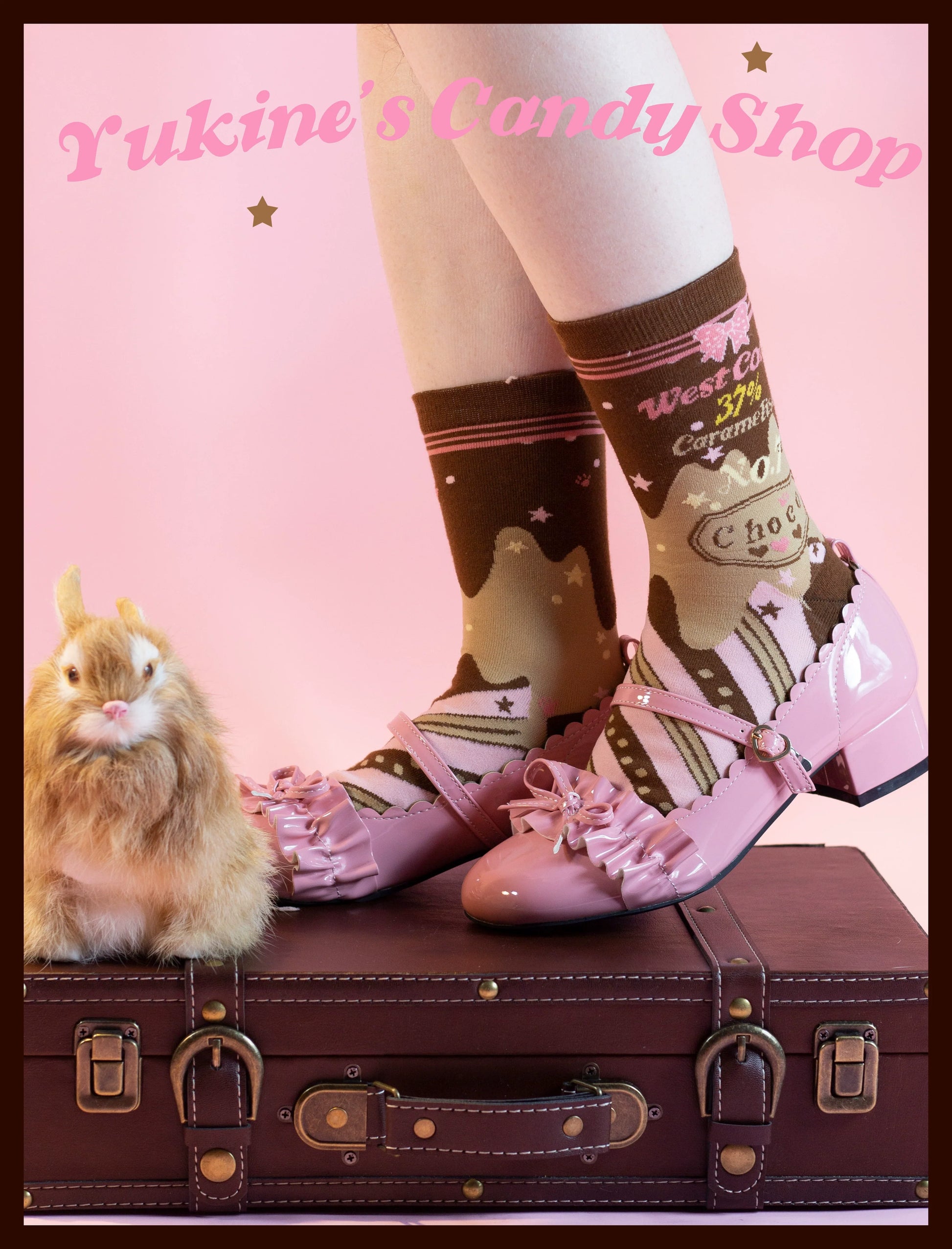 Yukines Box - Kawaii Lolita Chocolate Color Cotton Socks