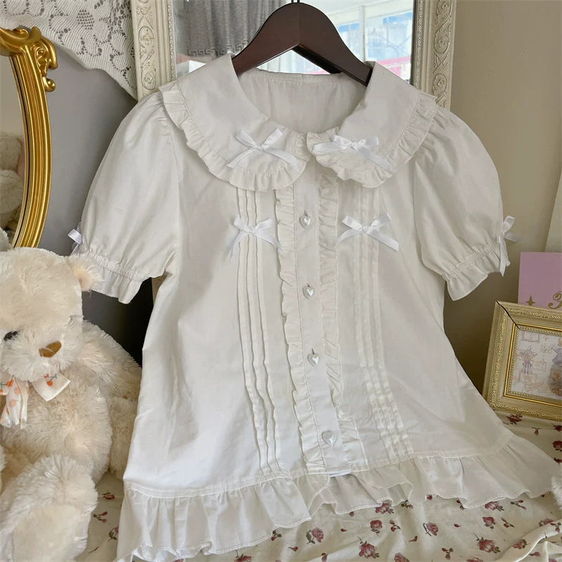 Sugar Girl - Sweet Lolita Blouse Bubble Sleeve Shirt