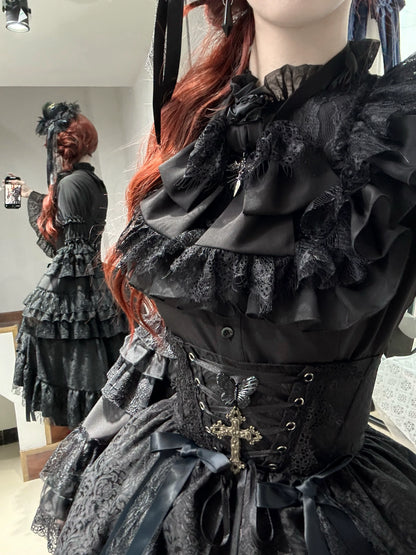 Nightingale Girl - Eternal Taboo - Gothic Lolita Dress with Princess Sleeve Shirt