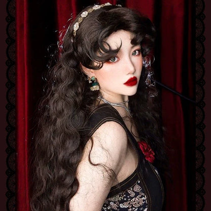Mabuxi - Gypsy Rose - Black Retro Lolita Curly Wigs Fluffy Sheep Curl Wigs