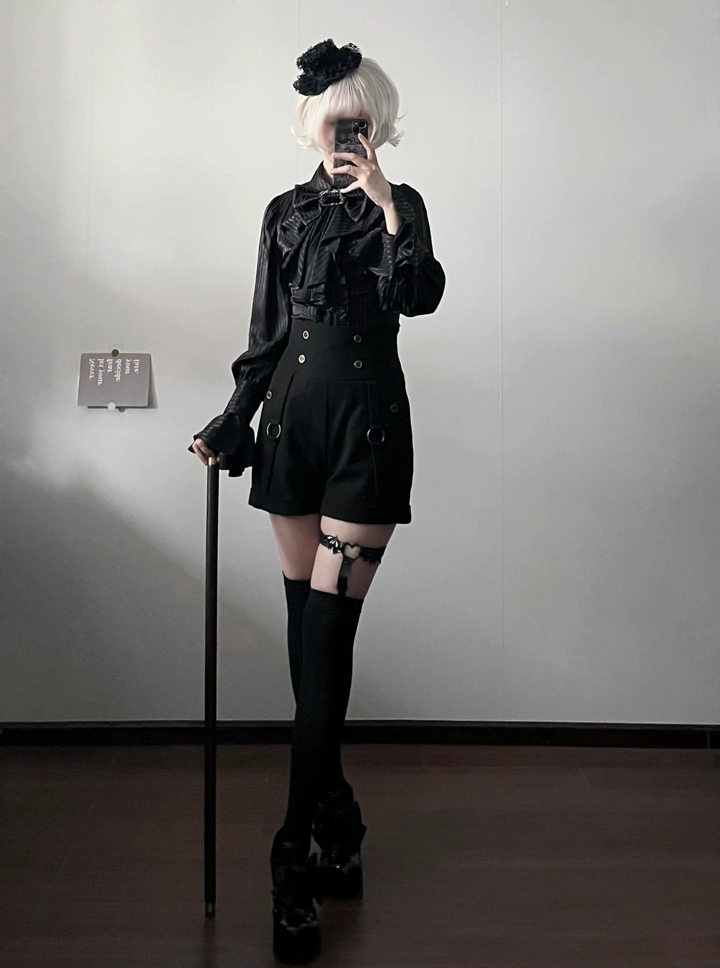 Gazing Galactic - Moonstone - Elegant Ouji Lolita Shirt, Detachable Jabot