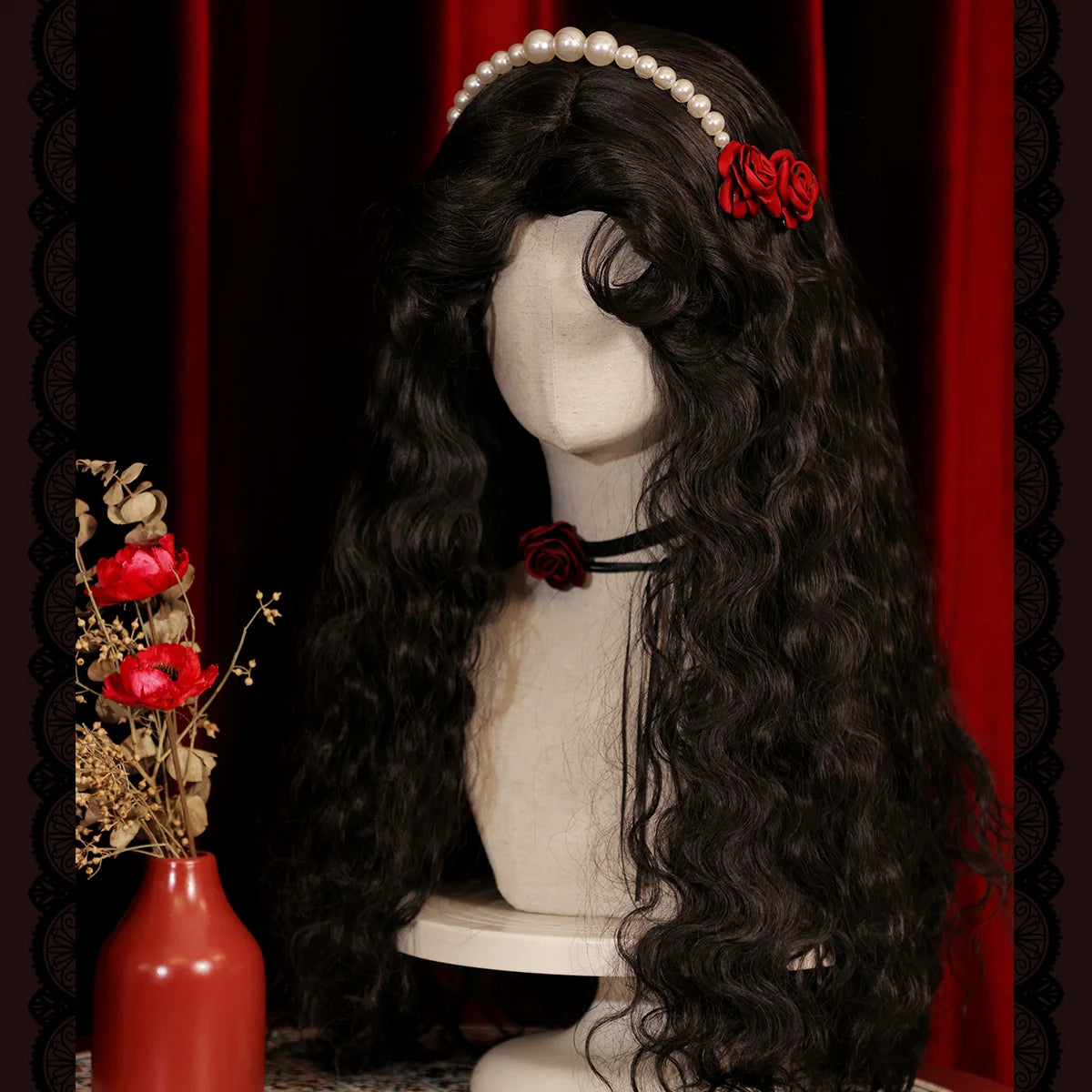 Mabuxi - Gypsy Rose - Black Retro Lolita Curly Wigs Fluffy Sheep Curl Wigs