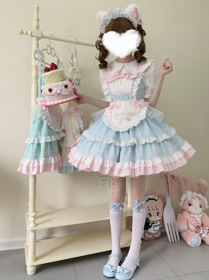 Sugar Girl - Cat Ear Tale - Sweet Lolita Jumper Dress Suspender Dress