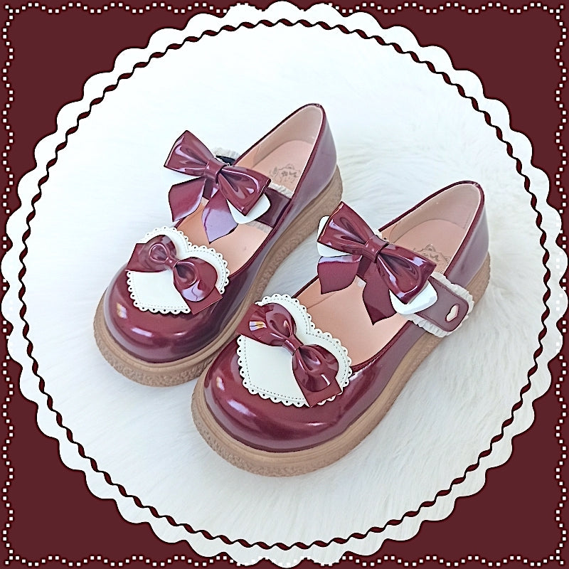 Lixing Luo - Cute Milkmaid Round Toe Multicolor Lolita Shoes
