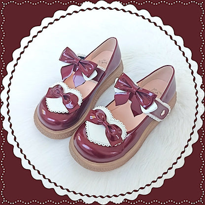 Lixing Luo - Cute Milkmaid Round Toe Multicolor Lolita Shoes