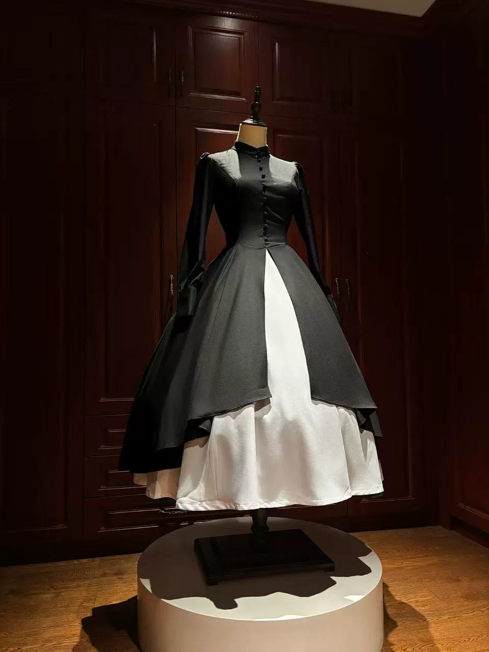 LetterfromGod - Night Watchman - Gothic Lolita OP Dress, Open-Front Hem