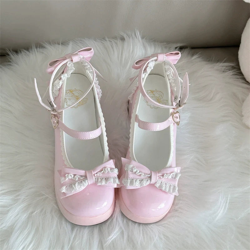 Jiangjiang Biscuit - Elegant Lolita High Heel Shoes Round Toe Low Cut