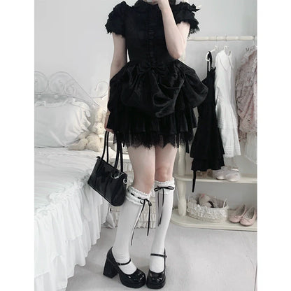 Roji Roji - Gentle Town - Sweet Lolita Cotton Calf Socks, Ankle Socks