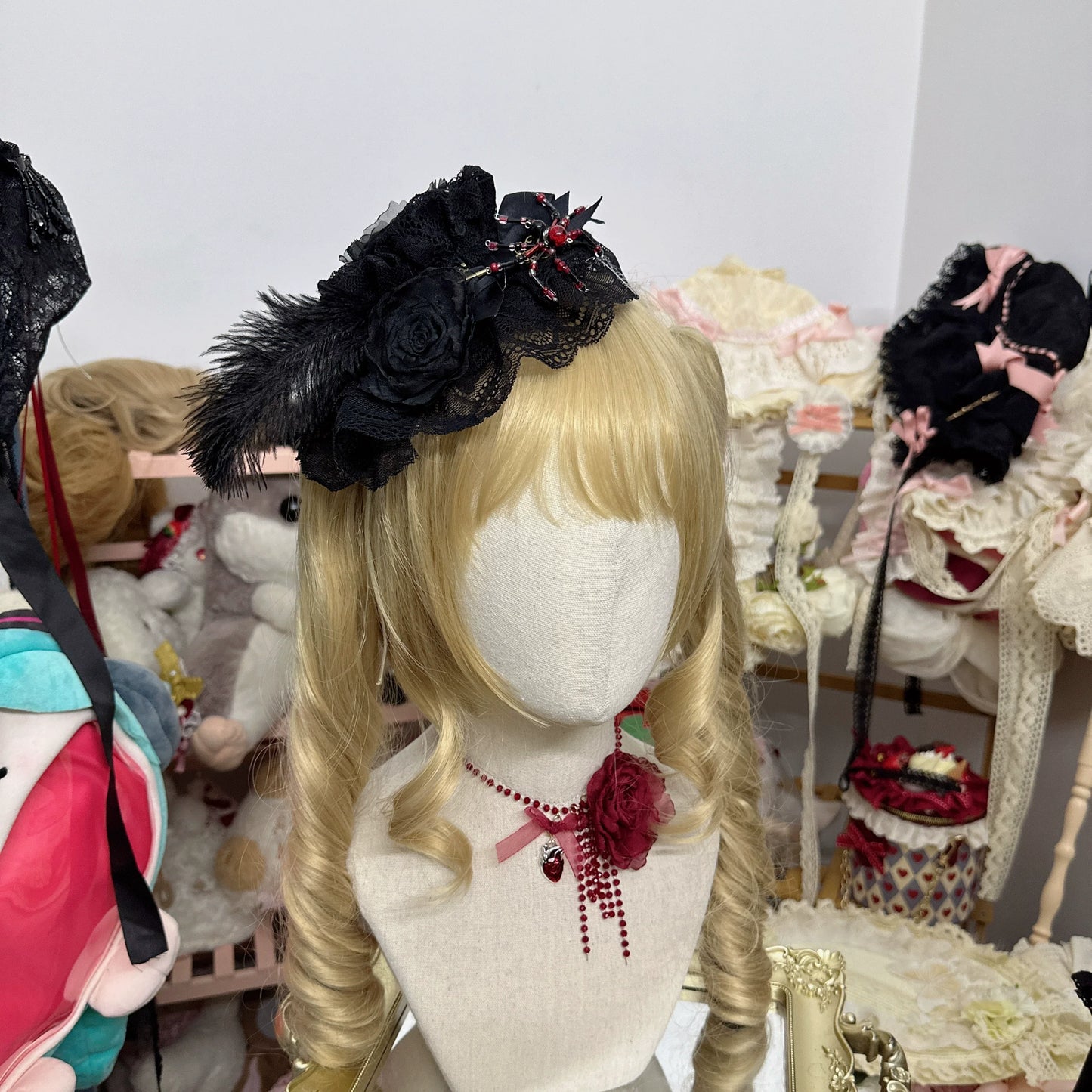 Chestnut Lolita - Gothic Lolita Hat Widow Hat Black Headdress