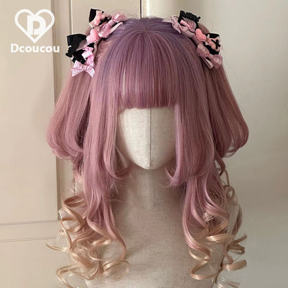 Dcoucou - No-Heart Rabbit 45cm Long Curly Ponytail Wig Multicolors