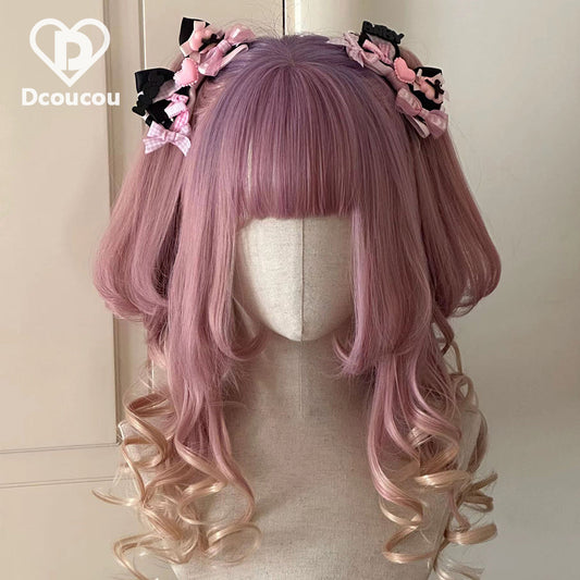 Dcoucou - No-Heart Rabbit 45cm Long Curly Ponytail Wig Multicolors