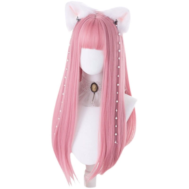 Hengji - 69cm Pink Straight Lolita Wig