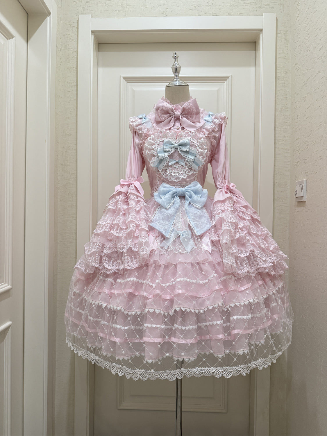 Hanguliang - Spring Awakening - Sweet Lolita JSK and Princess-Sleeved Shirt with Lace Detail